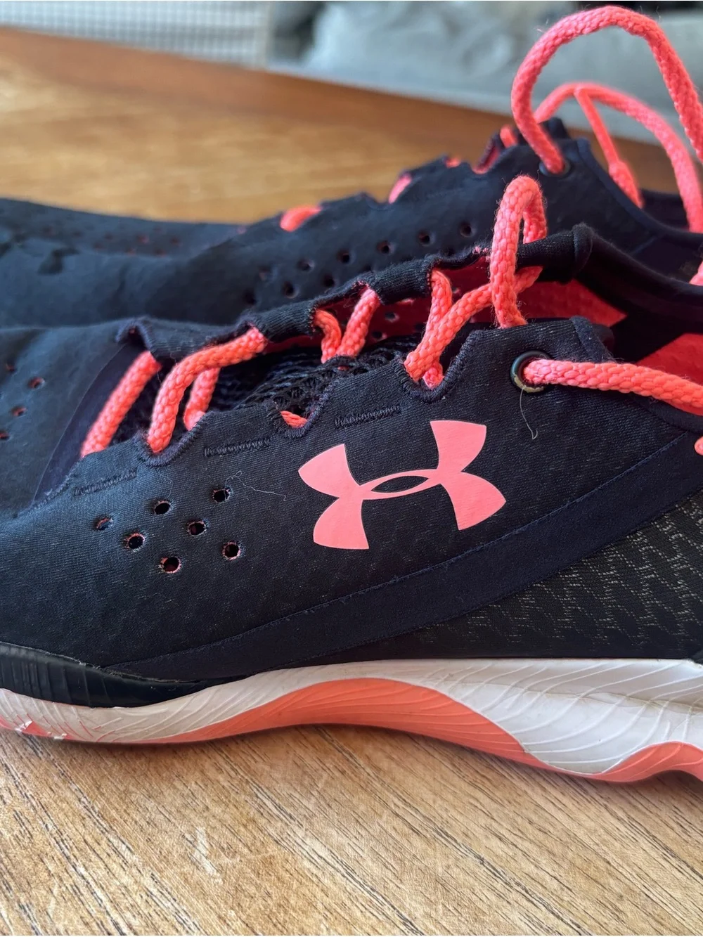 Under Armour Women’s Black and Coral Athletic Training Shoes